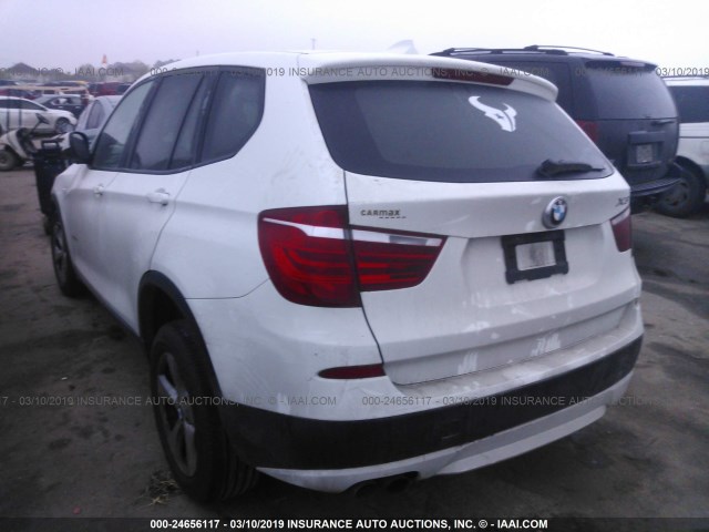 5UXWX5C57CL722822 - 2012 BMW X3 XDRIVE28I WHITE photo 3