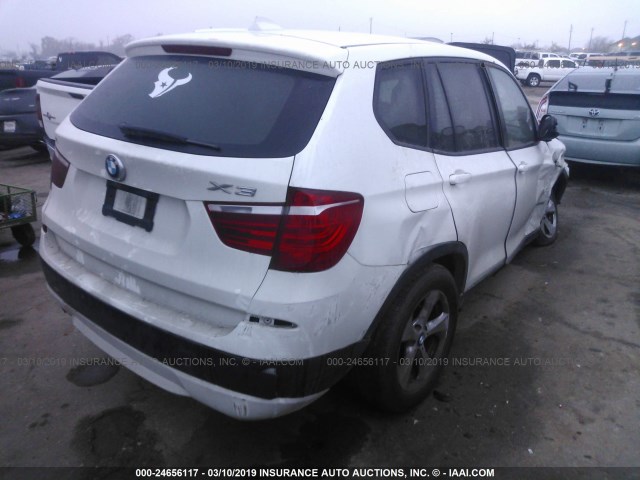 5UXWX5C57CL722822 - 2012 BMW X3 XDRIVE28I WHITE photo 4