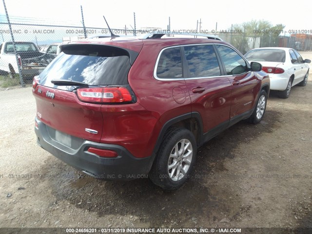 1C4PJLCB0HD221418 - 2017 JEEP CHEROKEE LATITUDE RED photo 4