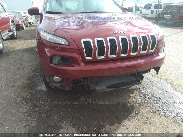 1C4PJLCB0HD221418 - 2017 JEEP CHEROKEE LATITUDE RED photo 6