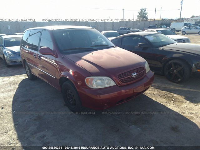 KNDUP131446568360 - 2004 KIA SEDONA EX/LX BURGUNDY photo 1