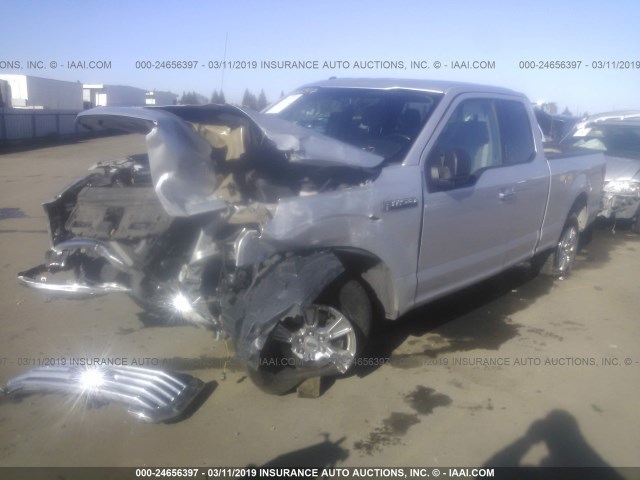 1FTFX1EF6FFA89085 - 2015 FORD F150 SUPER CAB SILVER photo 2