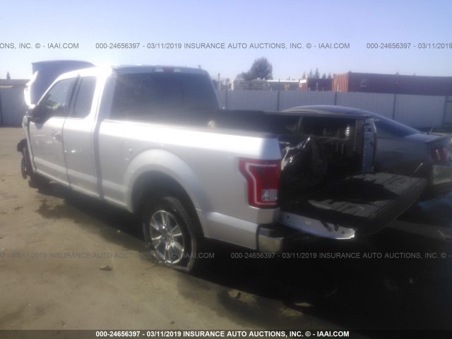 1FTFX1EF6FFA89085 - 2015 FORD F150 SUPER CAB SILVER photo 3