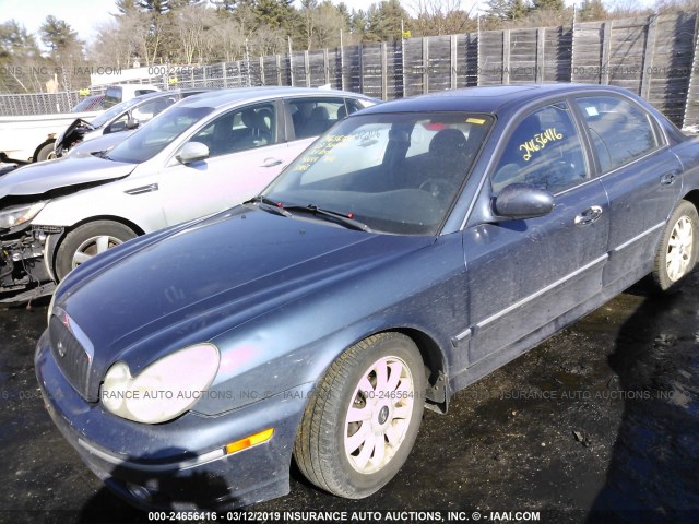 KMHWF35H32A512577 - 2002 HYUNDAI SONATA GLS/LX BLUE photo 2