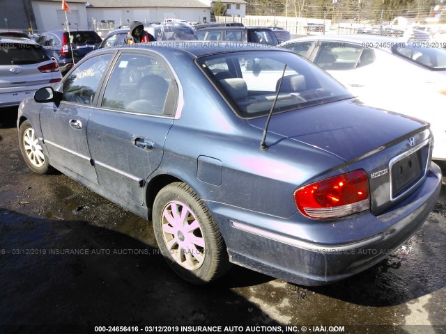 KMHWF35H32A512577 - 2002 HYUNDAI SONATA GLS/LX BLUE photo 3