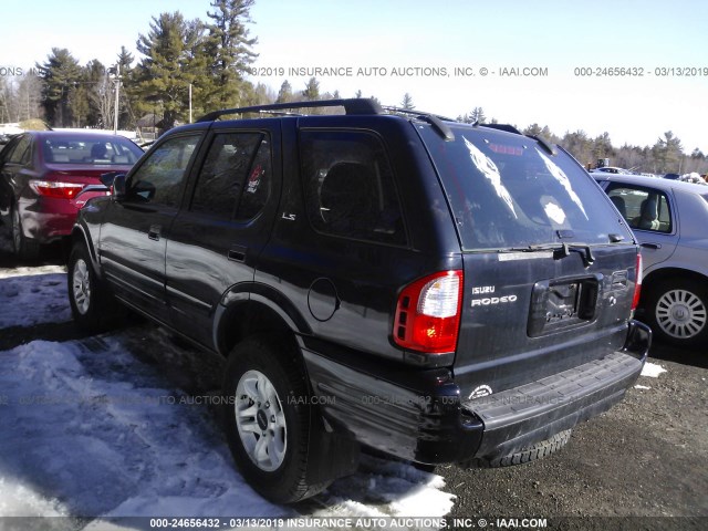 4S2DM58W124336770 - 2002 ISUZU RODEO S/LS/LSE BLACK photo 3