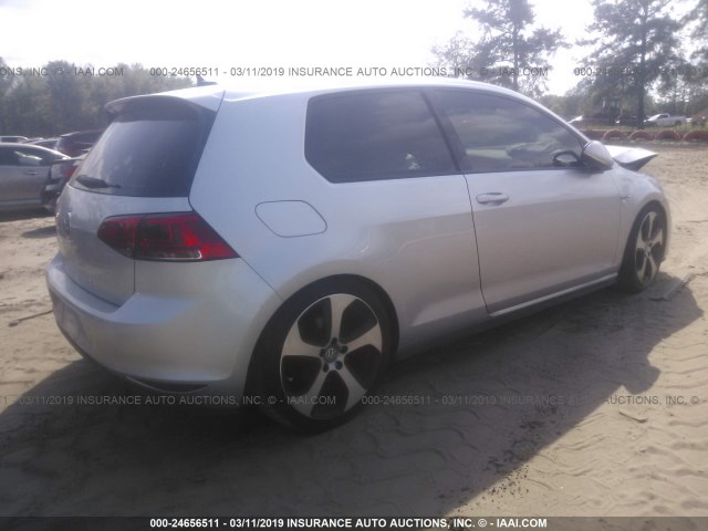 3VWYT7AU2GM026429 - 2016 VOLKSWAGEN GTI S/SE SILVER photo 4