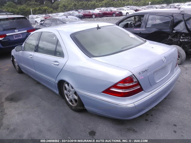 WDBNG75J6YA042544 - 2000 MERCEDES-BENZ S 500 Light Blue photo 3