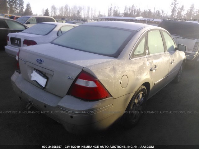 1FAFP27166G105356 - 2006 FORD FIVE HUNDRED SEL TAN photo 4