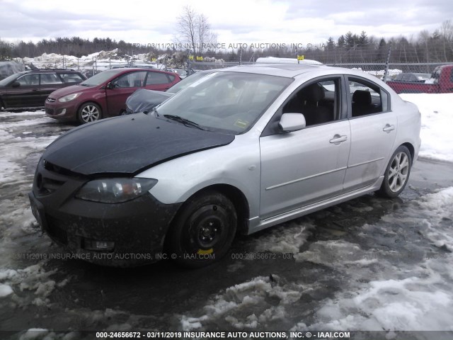 JM1BK324081866677 - 2008 MAZDA 3 S SILVER photo 2