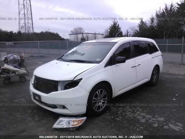 5FNRL5H6XCB025577 - 2012 HONDA ODYSSEY EXL WHITE photo 2