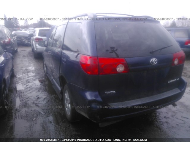 5TDZK23C77S066345 - 2007 TOYOTA SIENNA CE/LE BLUE photo 3