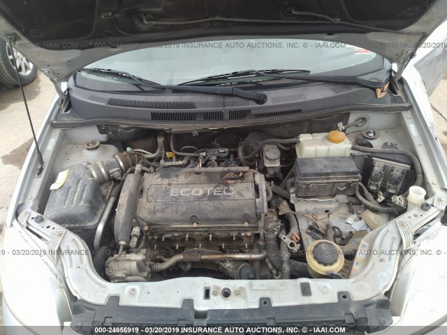 KL1TD5DE5AB110169 - 2010 CHEVROLET AVEO LS/LT SILVER photo 10