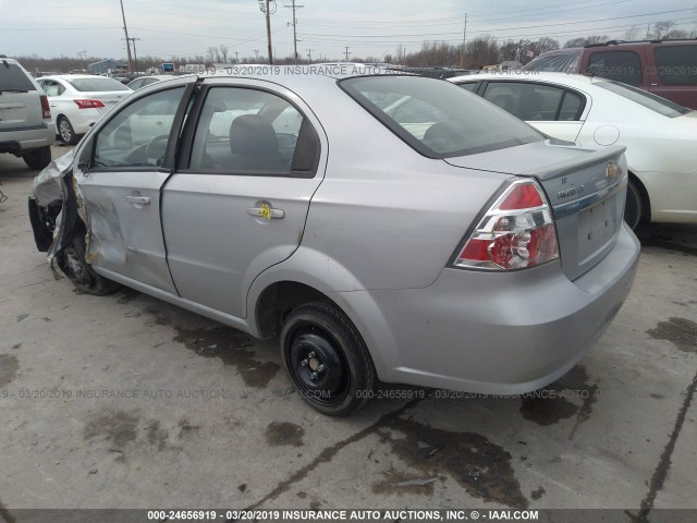 KL1TD5DE5AB110169 - 2010 CHEVROLET AVEO LS/LT SILVER photo 3