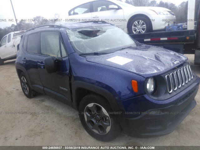 ZACCJAABXHPE57016 - 2017 JEEP RENEGADE SPORT BLUE photo 1