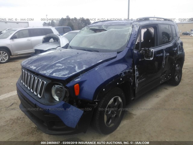 ZACCJAABXHPE57016 - 2017 JEEP RENEGADE SPORT BLUE photo 2