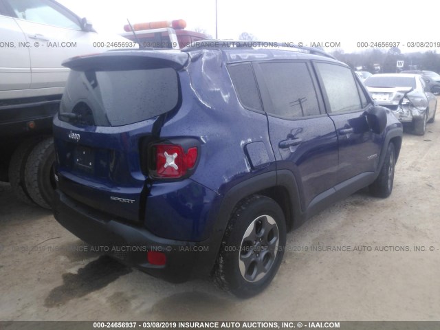 ZACCJAABXHPE57016 - 2017 JEEP RENEGADE SPORT BLUE photo 4