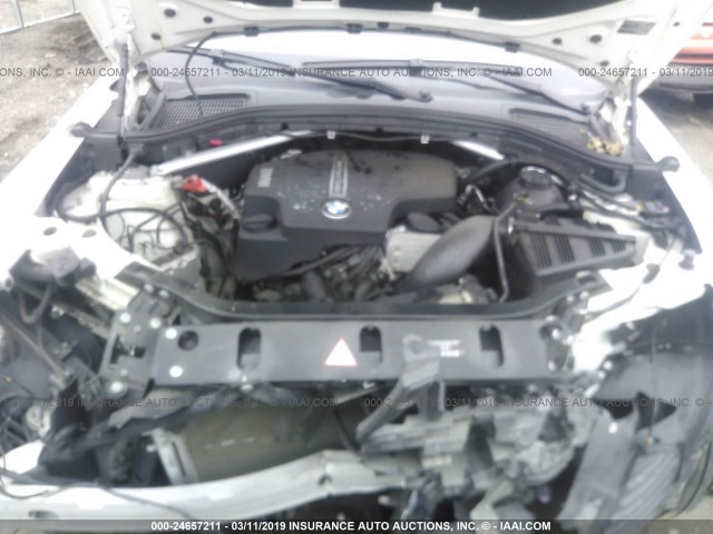 5UXWX9C55E0D14527 - 2014 BMW X3 XDRIVE28I WHITE photo 10