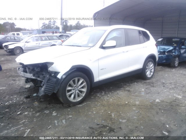 5UXWX9C55E0D14527 - 2014 BMW X3 XDRIVE28I WHITE photo 2