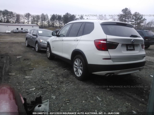 5UXWX9C55E0D14527 - 2014 BMW X3 XDRIVE28I WHITE photo 3