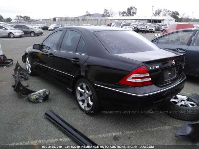 WDBRF52H97F855047 - 2007 MERCEDES-BENZ C 230 BLACK photo 3