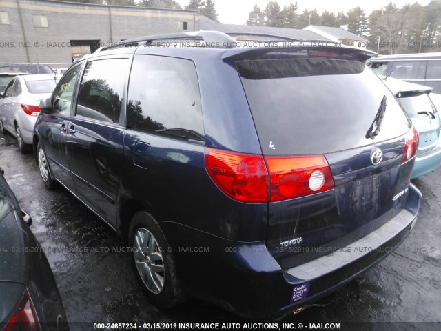 5TDZK23CX7S056487 - 2007 TOYOTA SIENNA CE/LE BLUE photo 3