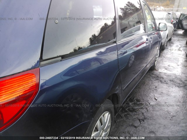 5TDZK23CX7S056487 - 2007 TOYOTA SIENNA CE/LE BLUE photo 6