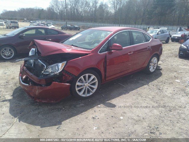 1G4PR5SK9E4112629 - 2014 BUICK VERANO CONVENIENCE RED photo 2