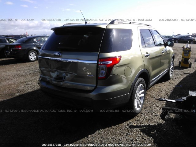 1FM5K8D80DGC81790 - 2013 FORD EXPLORER XLT GREEN photo 4