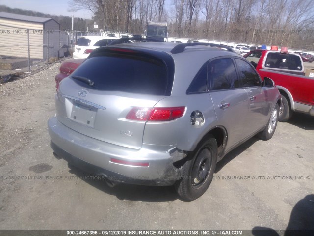 JNRAS08W65X220510 - 2005 INFINITI FX35 SILVER photo 4