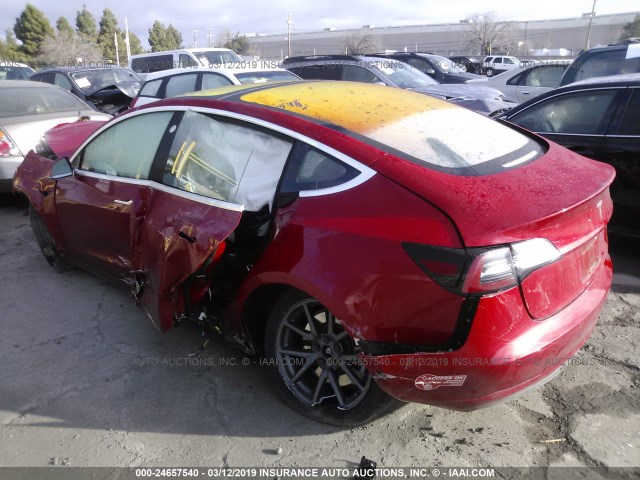 5YJ3E1EA9JF008882 - 2018 TESLA MODEL 3 RED photo 3