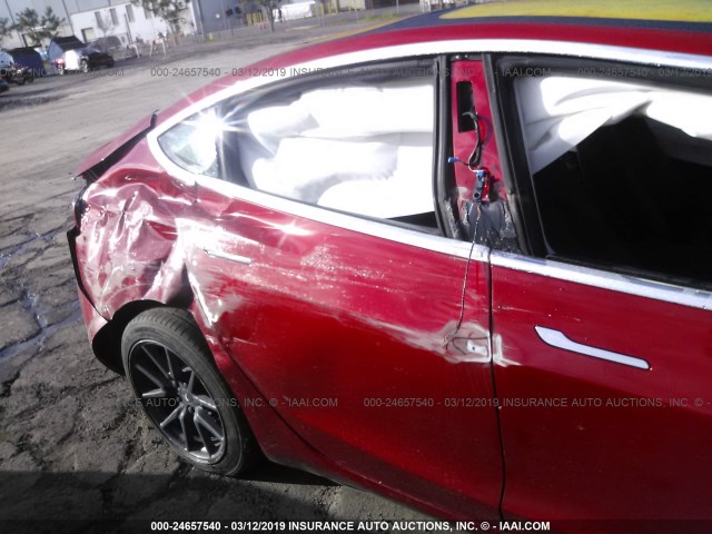 5YJ3E1EA9JF008882 - 2018 TESLA MODEL 3 RED photo 6