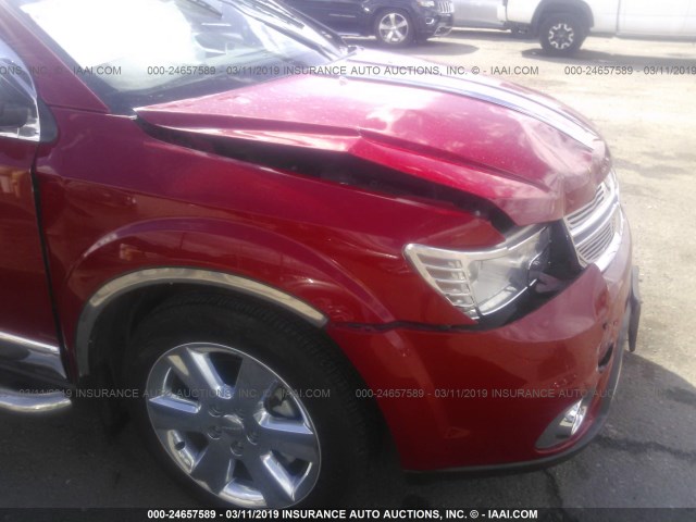 3C4PDCDG0DT701738 - 2013 DODGE JOURNEY CREW RED photo 6