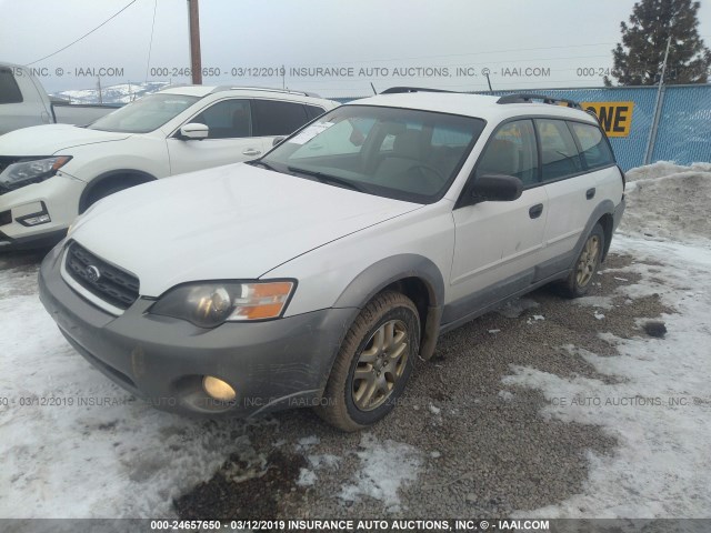 4S4BP61C456304514 - 2005 SUBARU LEGACY OUTBACK 2.5I WHITE photo 2