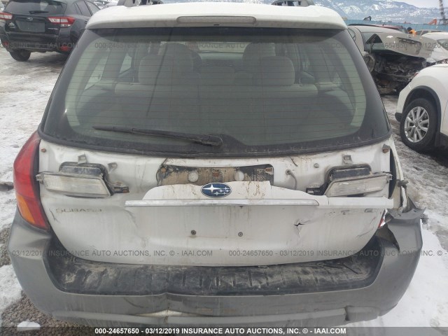 4S4BP61C456304514 - 2005 SUBARU LEGACY OUTBACK 2.5I WHITE photo 6