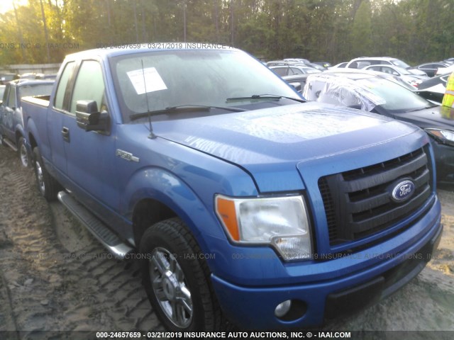 1FTEX1C87AFC28097 - 2010 FORD F150 SUPER CAB BLUE photo 1