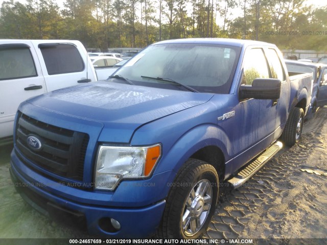 1FTEX1C87AFC28097 - 2010 FORD F150 SUPER CAB BLUE photo 2