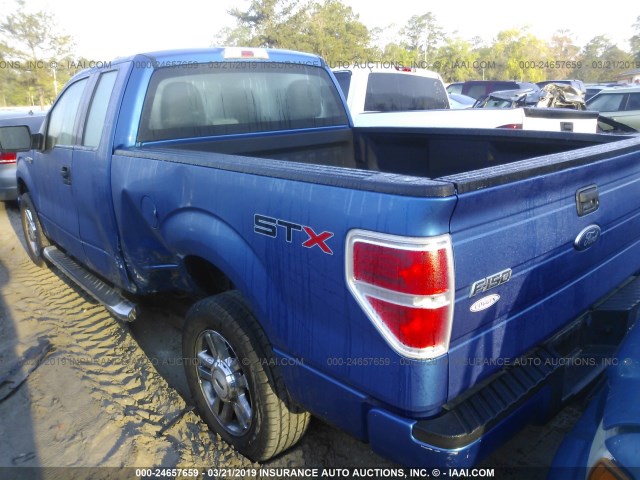 1FTEX1C87AFC28097 - 2010 FORD F150 SUPER CAB BLUE photo 3