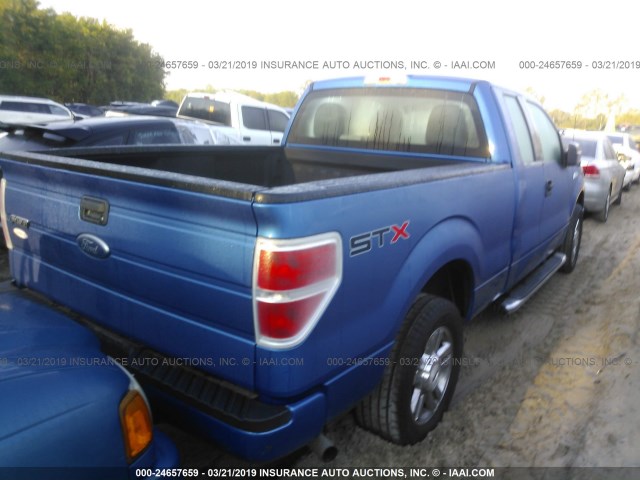 1FTEX1C87AFC28097 - 2010 FORD F150 SUPER CAB BLUE photo 4