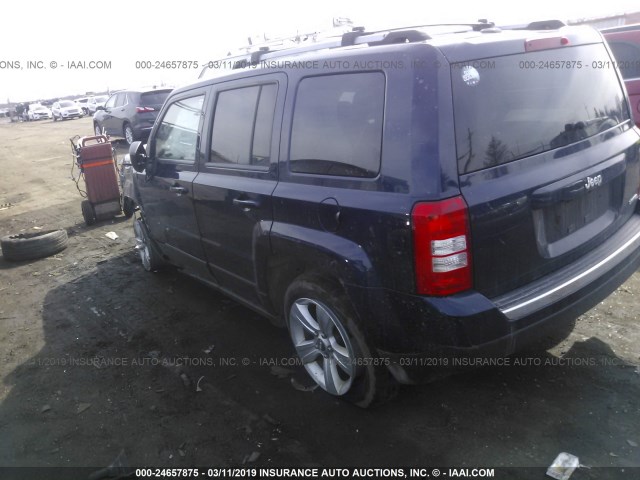 1C4NJPCB0ED508591 - 2014 JEEP PATRIOT LIMITED BLUE photo 3