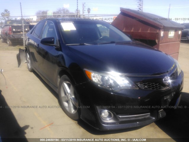 4T1BF1FK9CU075147 - 2012 TOYOTA CAMRY SE/LE/XLE BLACK photo 1