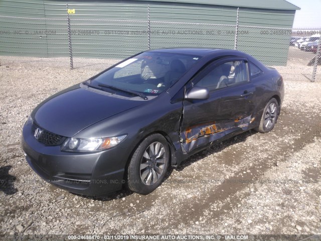 2HGFG12929H535719 - 2009 HONDA CIVIC EXL GRAY photo 2