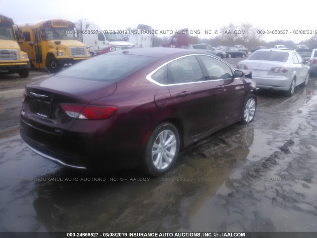 1C3CCCAB6GN138049 - 2016 CHRYSLER 200 LIMITED MAROON photo 4