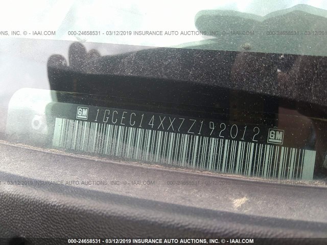 1GCEC14XX7Z192012 - 2007 CHEVROLET SILVERADO C1500 CLASSIC BLACK photo 9