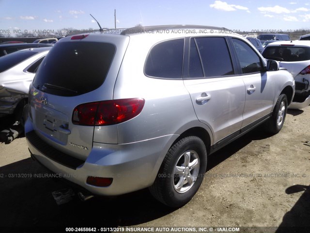 5NMSG13D88H208180 - 2008 HYUNDAI SANTA FE GLS SILVER photo 4