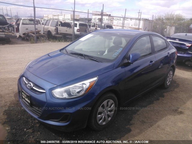 KMHCT4AE8HU174050 - 2017 HYUNDAI ACCENT SE BLUE photo 2