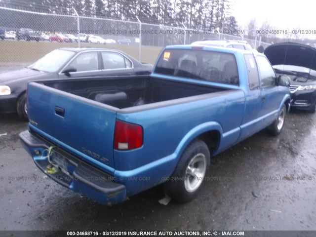 1GCCS19W818156665 - 2001 CHEVROLET S TRUCK S10 BLUE photo 4