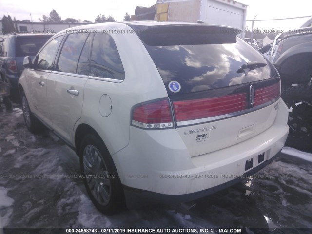 2LMDU88C78BJ26000 - 2008 LINCOLN MKX WHITE photo 3