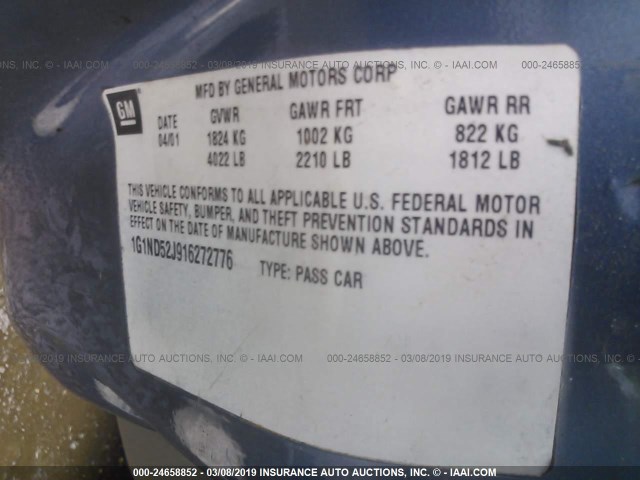 1G1NE52M2W6118666 - 1998 CHEVROLET MALIBU LS BLUE photo 9