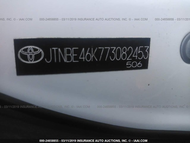 JTNBE46K773082453 - 2007 TOYOTA CAMRY NEW GENERAT CE/LE/XLE/SE WHITE photo 9